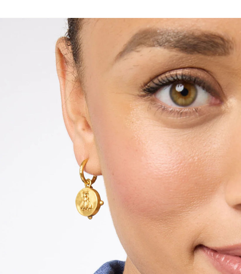 HONEY BEE HOOP & CHARM EARRING