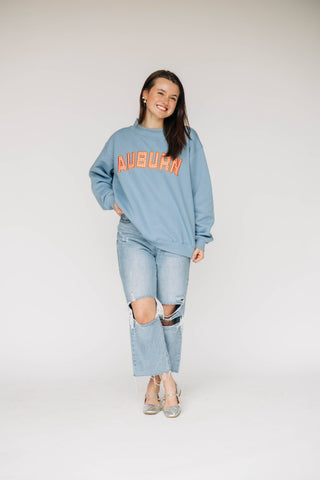 AUBURN GINGHAM MOCKNECK