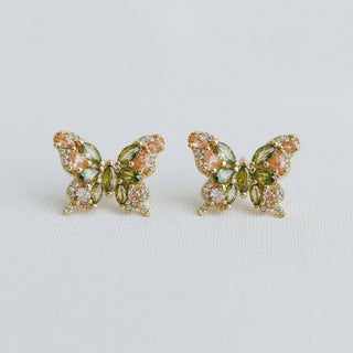 OLIVE BUTTERFLY STUDS