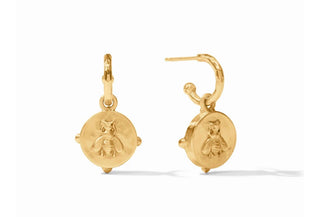 HONEYBEE HOOP AND CHARM EARRING