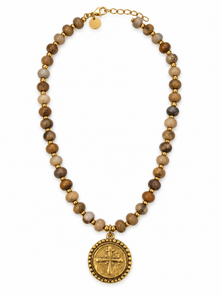 GINA CROSS COIN NECKLACE