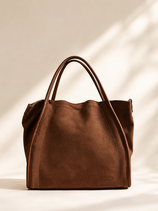 SUTTON SHOULDER BAG - SUEDE TAN