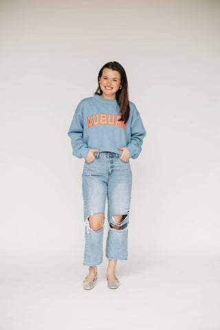 AUBURN GINGHAM MOCKNECK