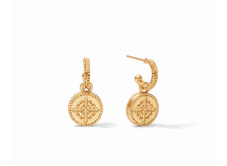 FLEUR-DE-LIS HOOP & CHARM EARRING