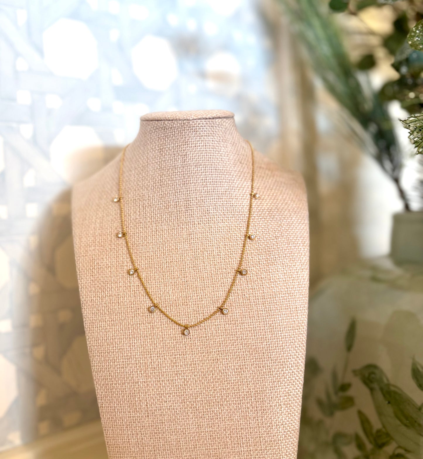 CZ DANGLE CRYSTAL NECKLACE