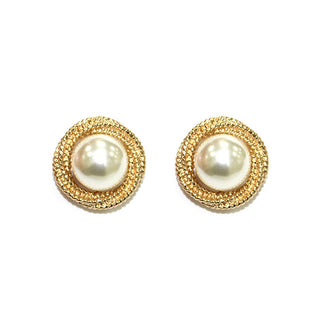 GEO CIRCLE PEARL EARRINGS