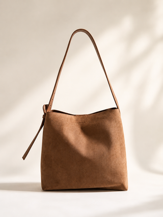 PEYTON SHOULDER BAG - SUEDE HONEY