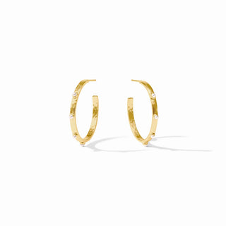 CRESCENT STONE HOOP - PEARL