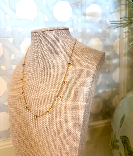 CZ DANGLE CRYSTAL NECKLACE