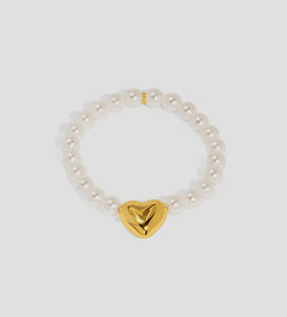 HEART CHARM PEARL BRACELET