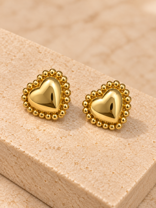 PUFF HEART STUDS