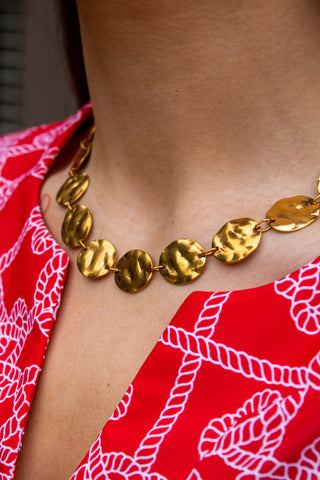 LEXY HAMMERED DISK NECKLACE