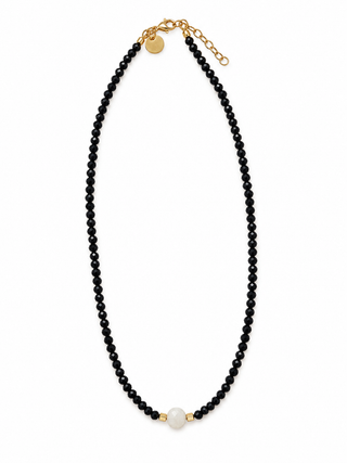 BLACK CRYSTAL PEARL LAYERING CAHIN