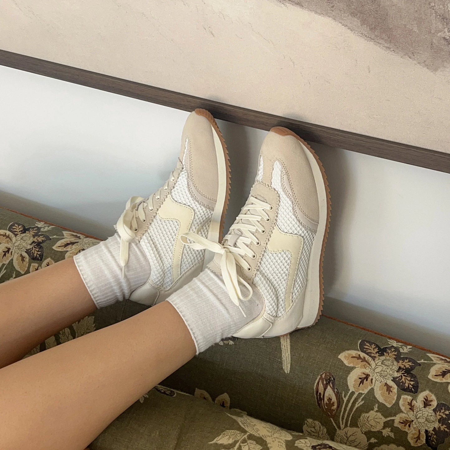 B.NTCD MESH WHITE WOVEN SNEAKERS