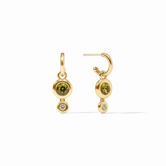 RAINBOW DOU HOOP AND CHARM EARRINGS