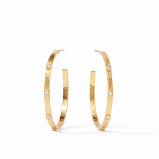 CRESCENT STONE HOOP -  L