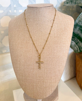 PEARL CROSS NECKLACE