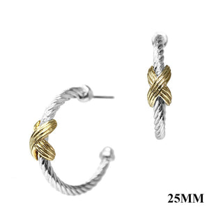 SILVER WIRED X EARRINGS