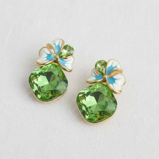 FLORAL GREEN EARRINGS