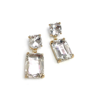 CLEAR CRYSTAL DROP EARRINGS